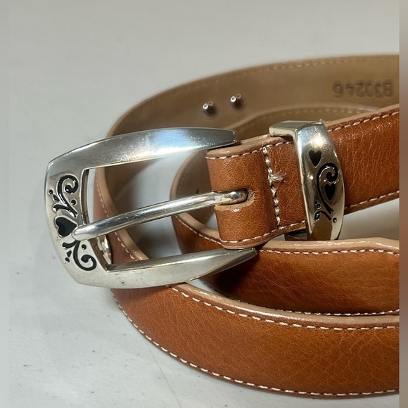Brighton Women’s Leather Belt Golf Medallion Brown Leather USA Belt Brighton